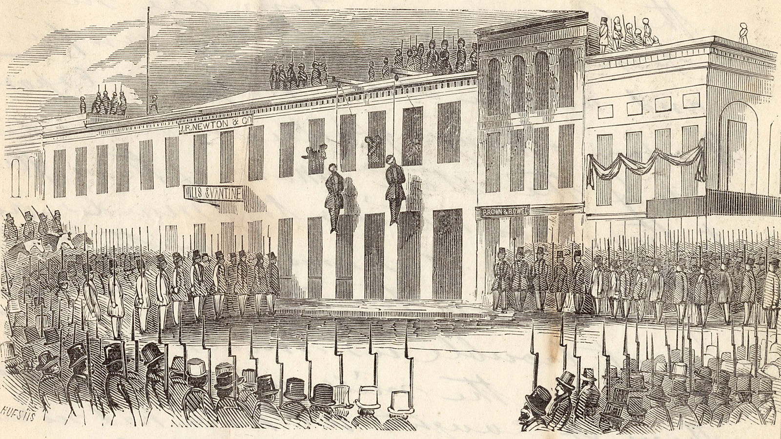 Lynchjustiz in den USA. Bild: Charles Huestis (San Francisco 1856)