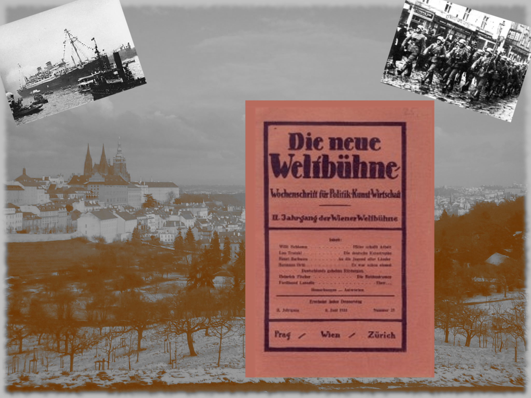 Nach der Entmachtung des österreichischen Parlaments durch Kanzler Dollfuß ging die ehemals aus Berlin stammende „Weltbühne“ nach Prag und wurde erneut in „Die neue Weltbühne“ umbenannt. 